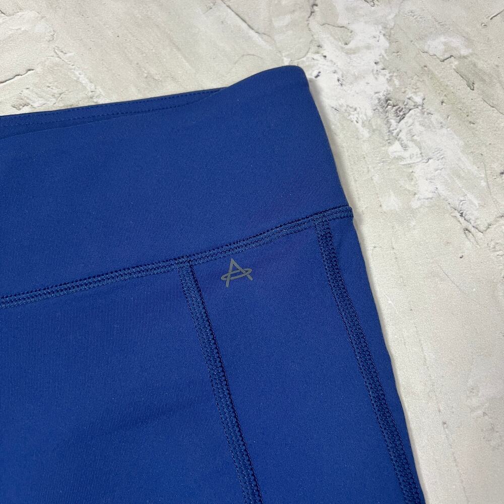 Aether High Rise Crop Leggings Blue Colorblock Size M Compression Performance - Picture 5 of 9